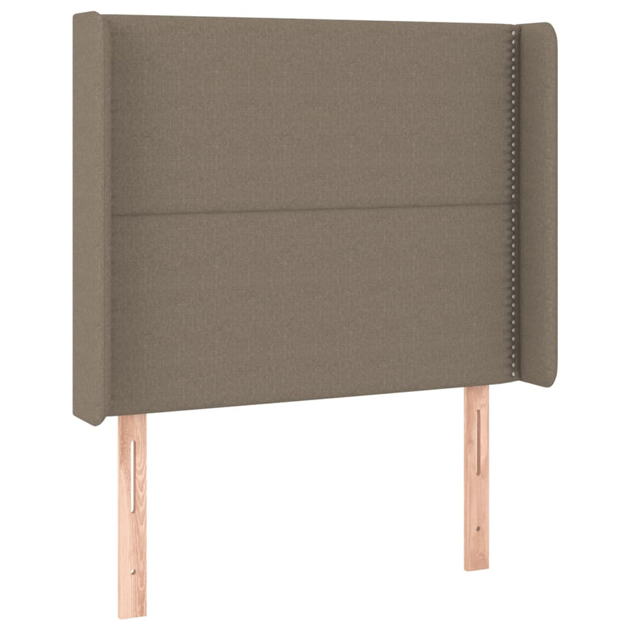 Boxspring met matras en LED stof taupe 90x190 cm 90 x 190 cm Effen met spijkers