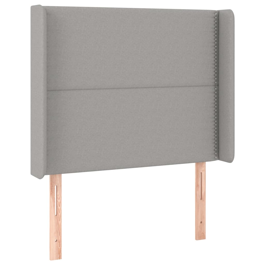 Boxspring met matras en LED stof lichtgrijs 100x200 cm 100 x 200 cm Lichtgrijs