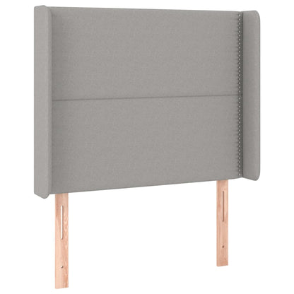 Boxspring met matras en LED stof lichtgrijs 100x200 cm 100 x 200 cm Lichtgrijs
