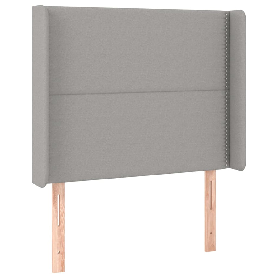 Boxspring met matras en LED stof lichtgrijs 100x200 cm 100 x 200 cm Lichtgrijs