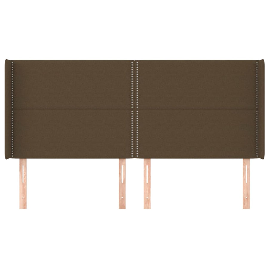 Boxspring Met Matras En Led Stof Donkerbruin 180 x 200 cm Effen met spijkers
