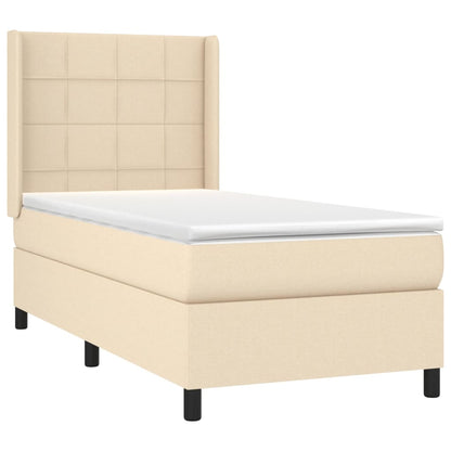 Boxspring met matras en LED stof crèmekleurig 100x200 cm 100 x 200 cm Crème