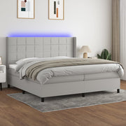 Boxspring met matras 200x200 cm lichtgrijs