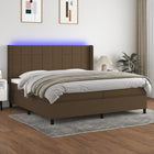 Boxspring met matras 200x200 cm donkerbruin