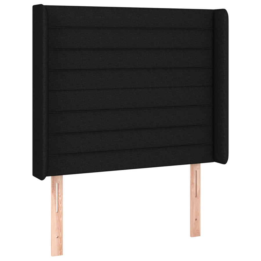 Boxspring Met Matras En Led Stof Zwart 80 x 200 cm Horizontale strepen