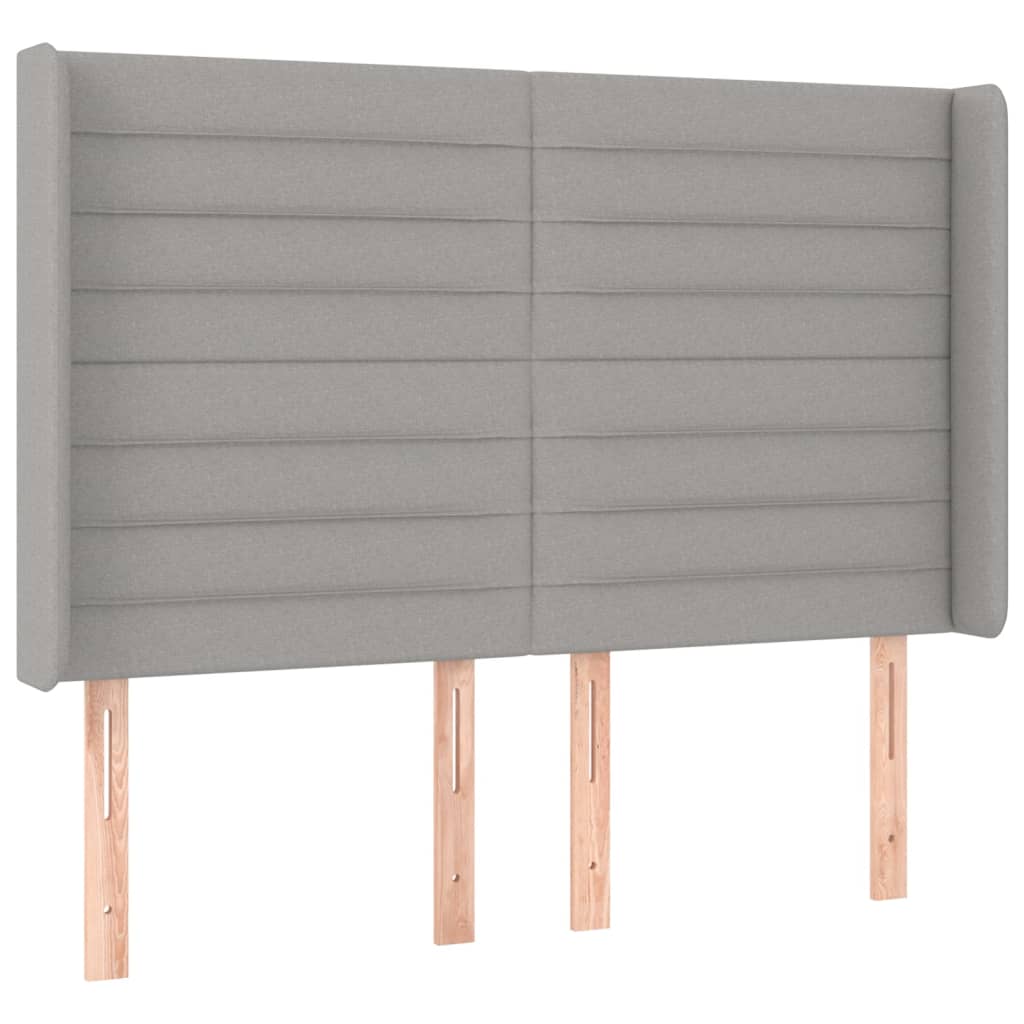 Boxspring met matras en LED stof lichtgrijs 140x190 cm 140 x 190 cm Lichtgrijs