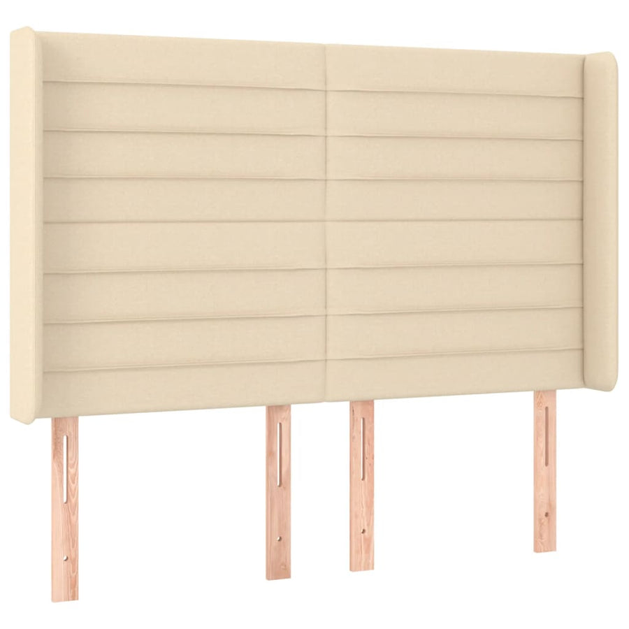 Boxspring met matras en LED stof crèmekleurig 140x190 cm 140 x 190 cm Crème