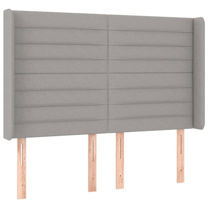 Boxspring met matras en LED stof lichtgrijs 140x200 cm 140 x 200 cm Lichtgrijs
