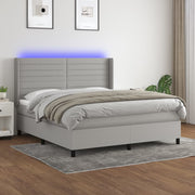 Boxspring met matras 160x200 cm lichtgrijs