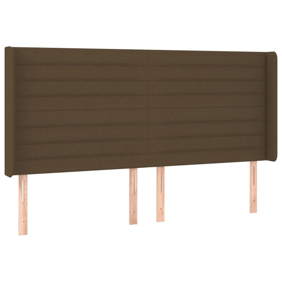 Boxspring Met Matras En Led Stof Donkerbruin 160 x 200 cm Horizontale strepen