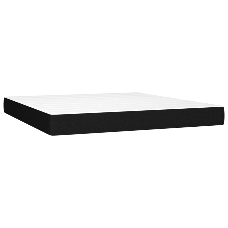 Boxspring Met Matras En Led Stof Zwart 180 x 200 cm Horizontale strepen