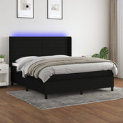 Boxspring met matras en LED 180x200 cm zwart