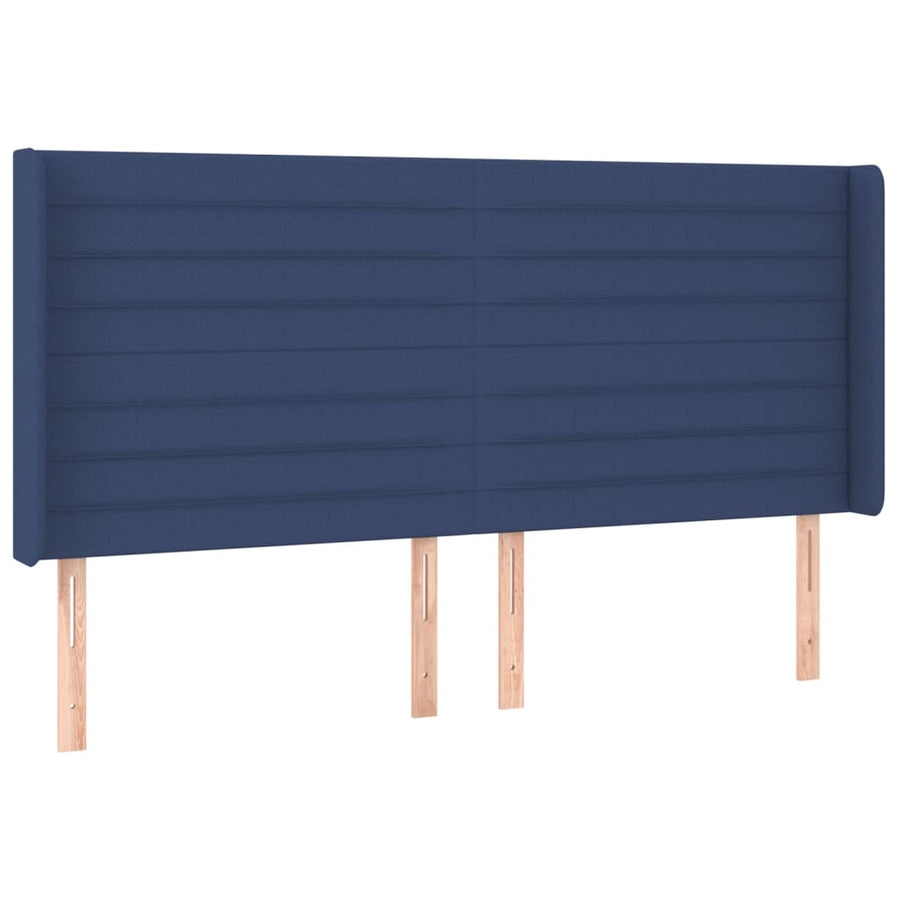 Boxspring Met Matras En Led Stof Blauw 180X200 Cm Blauw 180 x 200 cm Horizontale strepen