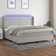 Boxspring met matras 200x200 cm lichtgrijs