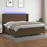 Boxspring met matras en LED donkerbruin 200x200 cm