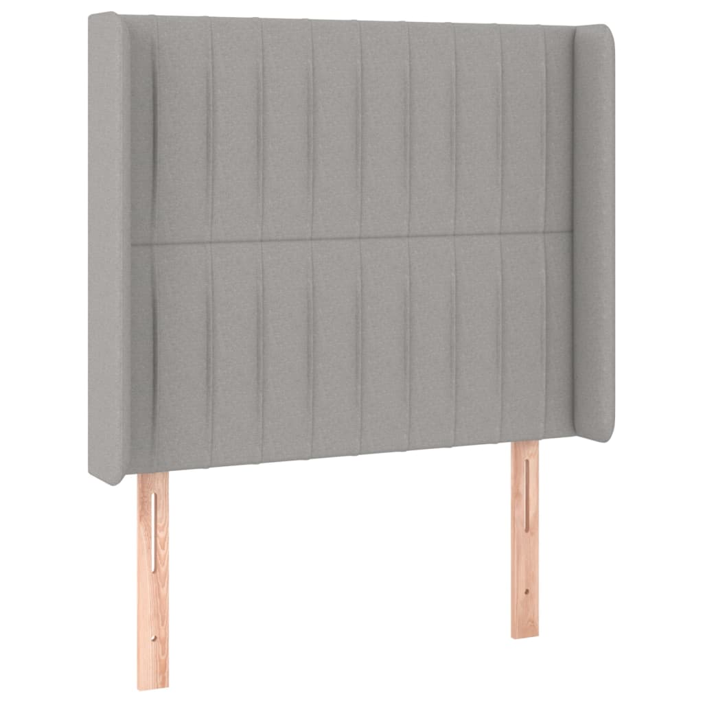 Boxspring met matras en LED stof lichtgrijs 80x200 cm 80 x 200 cm Verticale strepen