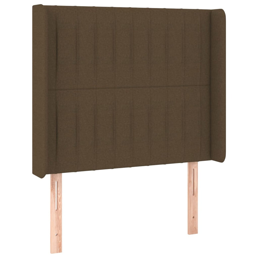 Boxspring Met Matras En Led Stof 80X200 Cm Donkerbruin 90 x 200 cm Verticale strepen