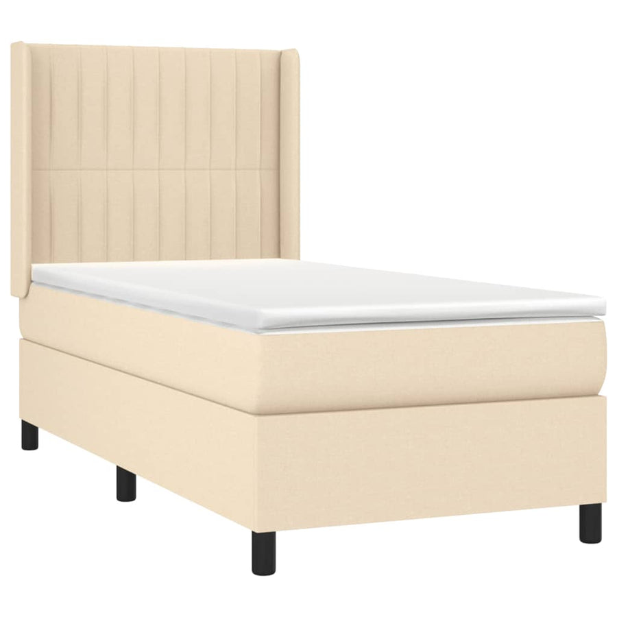 Boxspring met matras en LED stof crèmekleurig 80x200 cm 90 x 200 cm Crème