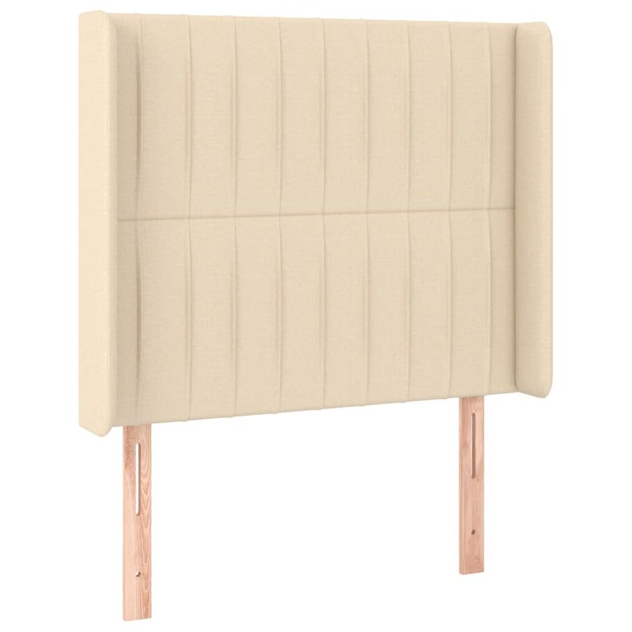 Boxspring Met Matras En Led Stof Kleurig Crème 100 x 200 cm Verticale strepen