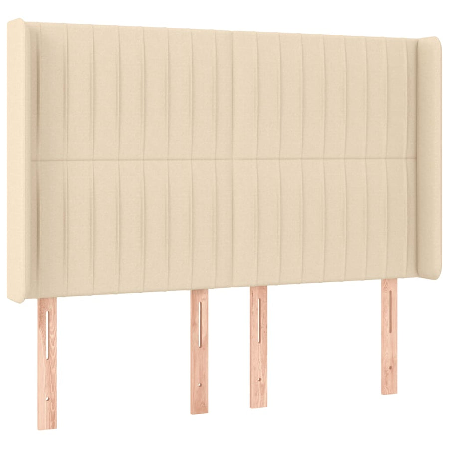 Boxspring Met Matras En Led Stof Kleurig Crème 140 x 200 cm Verticale strepen