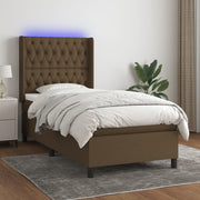 Boxspring met matras en LED 80x200 cm donkerbruin