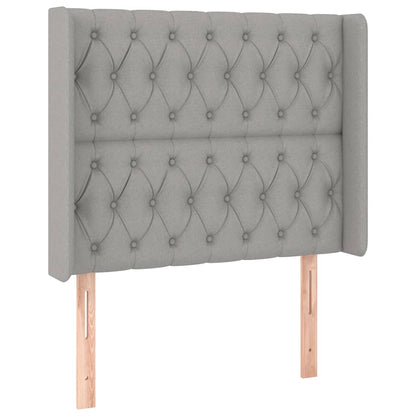 Boxspring met matras en LED stof lichtgrijs 90x190 cm 90 x 190 cm Lichtgrijs