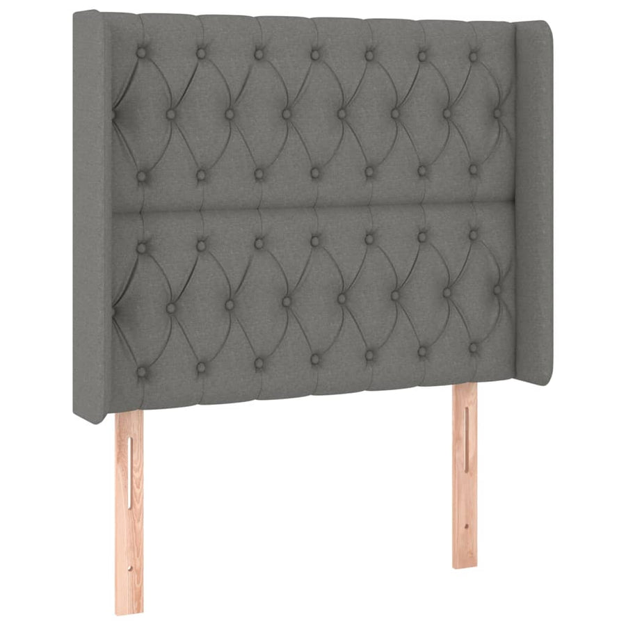 Boxspring Met Matras En Led Stof Donkergrijs 90 x 190 cm Getuft ontwerp