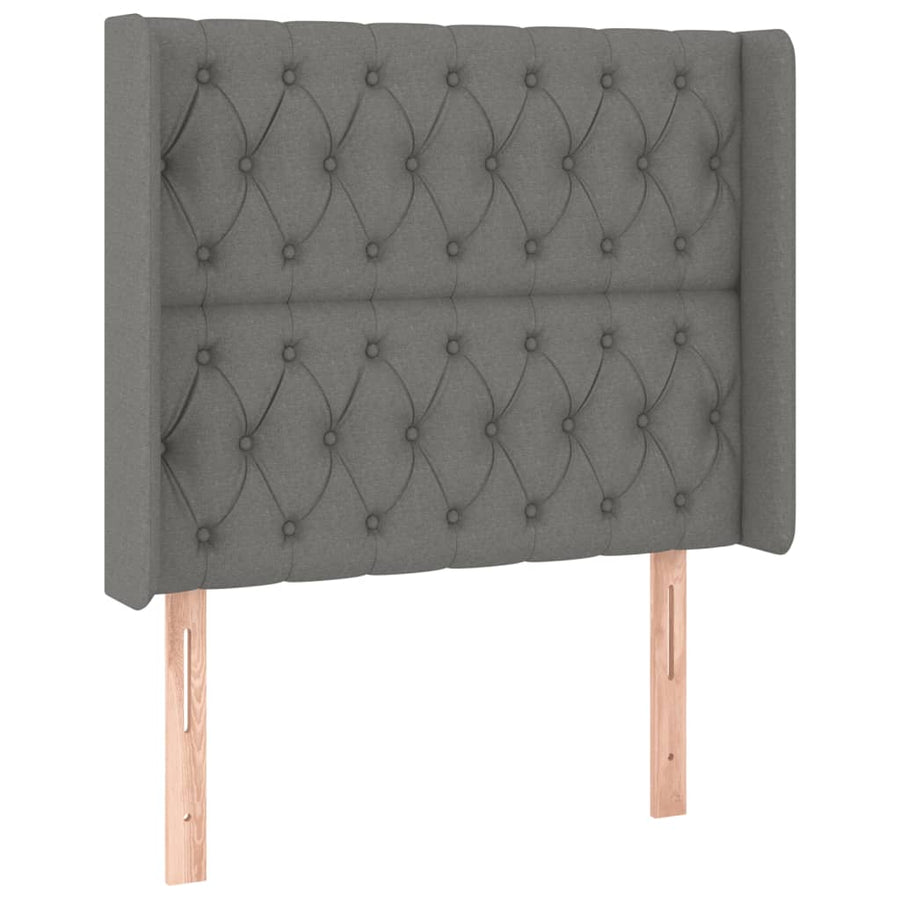 Boxspring Met Matras En Led Stof Donkergrijs 90 x 200 cm Getuft ontwerp
