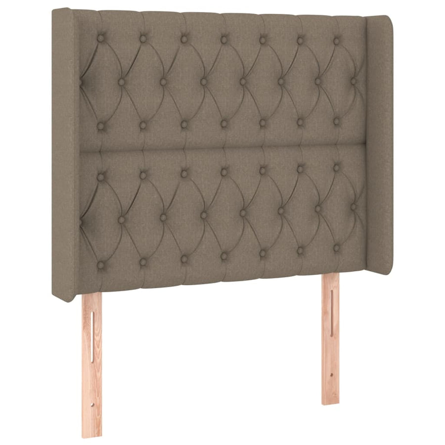 Boxspring Met Matras En Led Stof 80X200 Cm Taupe 90 x 200 cm Getuft ontwerp