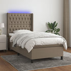Boxspring 80x200 cm taupe met matras en LED