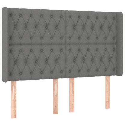 Boxspring Met Matras En Led Stof Donkergrijs 140 x 190 cm Getuft ontwerp
