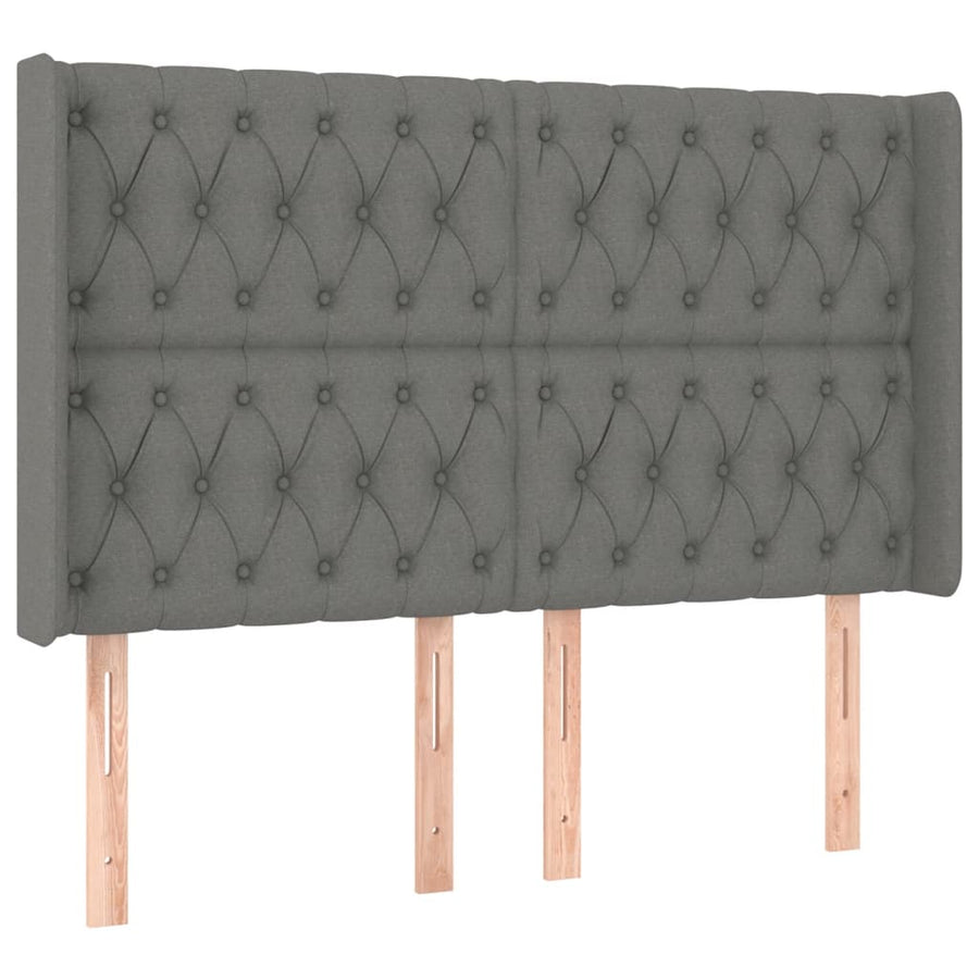 Boxspring Met Matras En Led Stof Donkergrijs 140 x 190 cm Getuft ontwerp