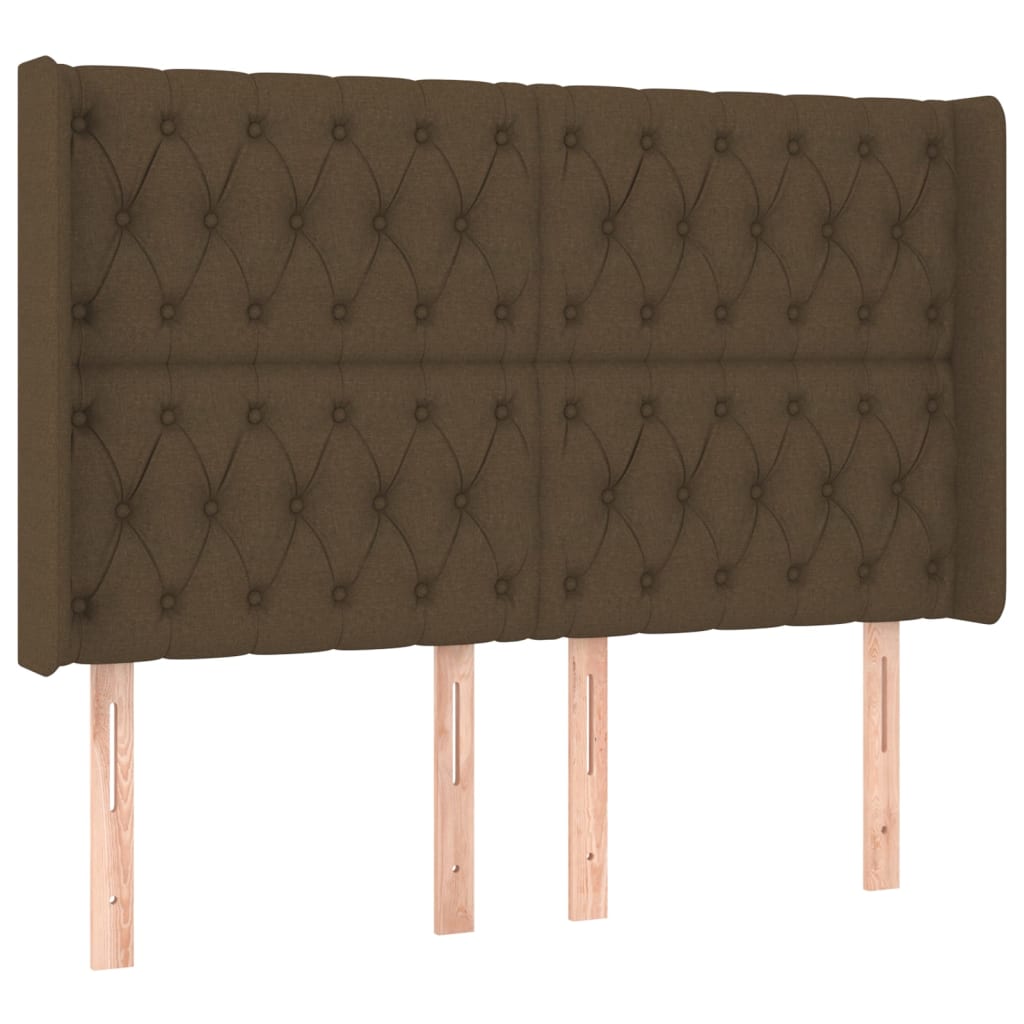 Boxspring Met Matras En Led Stof Donkerbruin 140 x 190 cm Getuft ontwerp