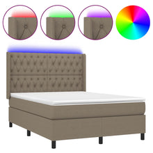 Boxspring Met Matras En Led Stof Taupe 140 x 190 cm Getuft ontwerp