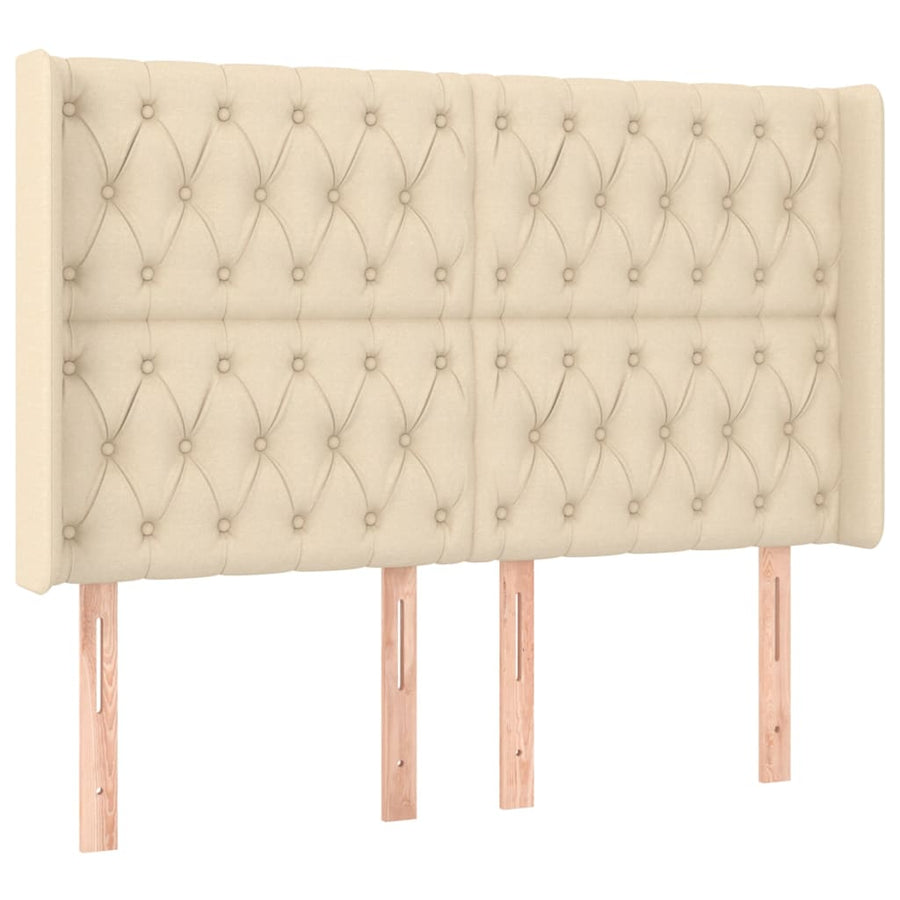 Boxspring met matras en LED stof crèmekleurig 140x200 cm 140 x 200 cm Crème