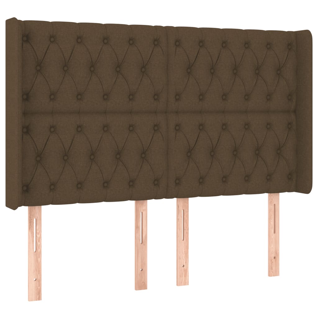 Boxspring Met Matras En Led Stof Donkerbruin 160 x 200 cm Getuft ontwerp