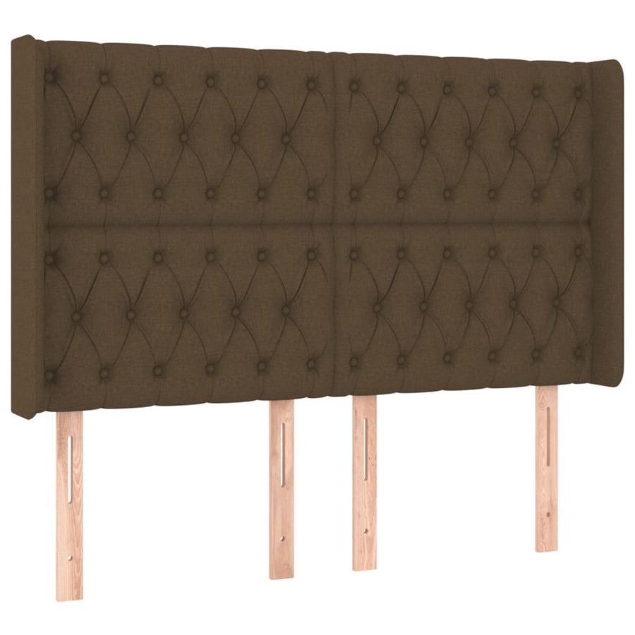 Boxspring Met Matras En Led Stof Donkerbruin 160 x 200 cm Getuft ontwerp