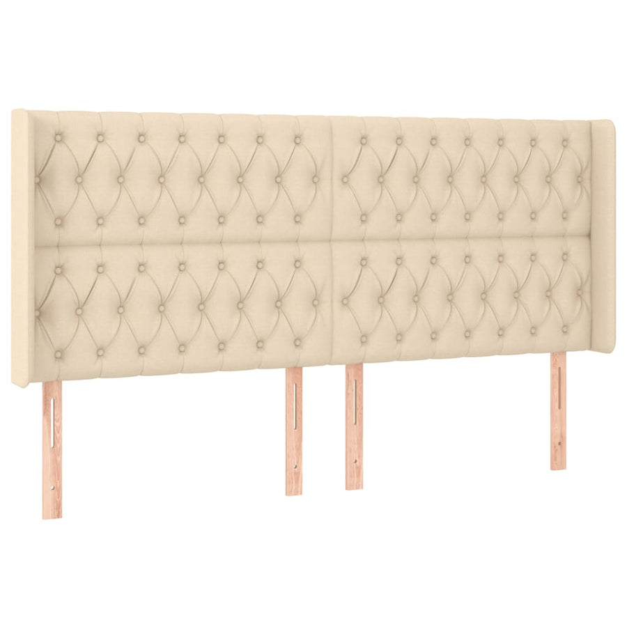 Boxspring Met Matras En Led Stof Crèmekleurig 180X200 Cm 180 x 200 cm Getuft ontwerp