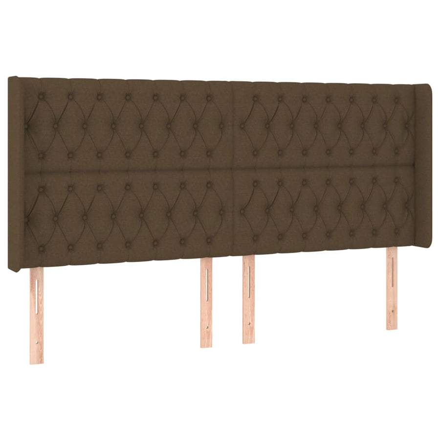 Boxspring Met Matras En Led Stof Donkerbruin 200X200 Cm 200 x 200 cm Getuft ontwerp