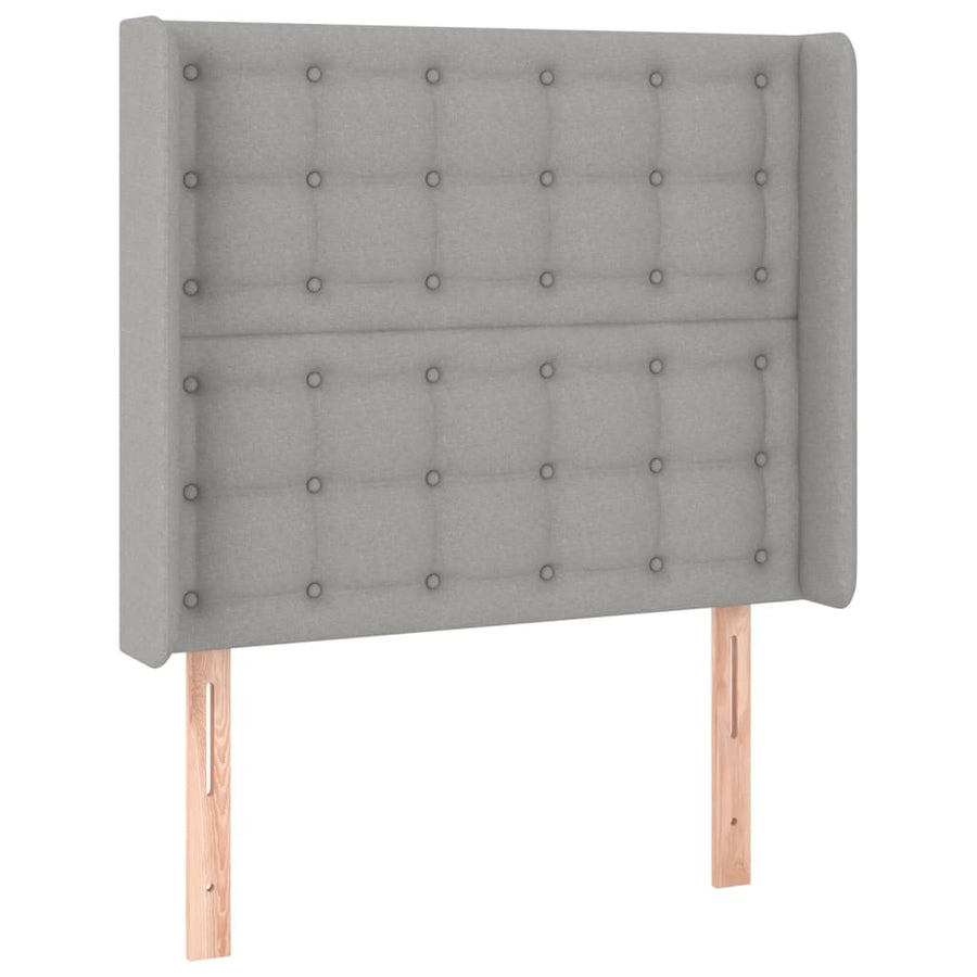 Boxspring Met Matras En Led Stof Lichtgrijs 80 x 200 cm Knopen
