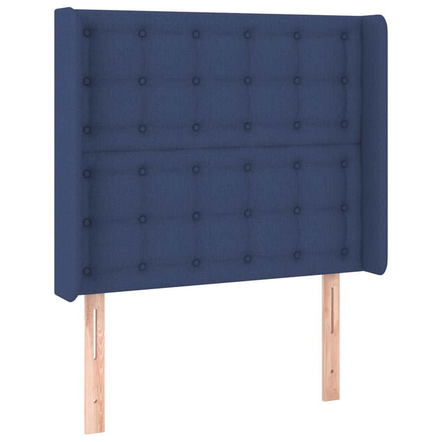 Boxspring met matras en LED stof blauw 90x190 cm
