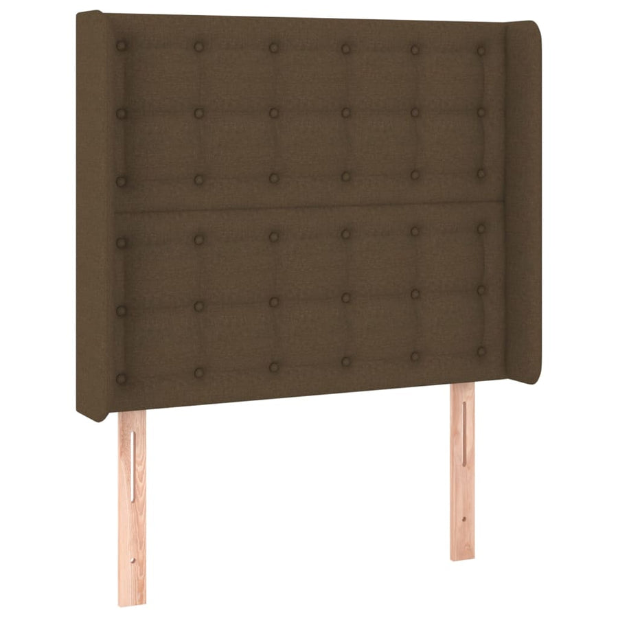 Boxspring Met Matras En Led Stof Donkerbruin 100X200 Cm Donkerbruin 100 x 200 cm Knopen