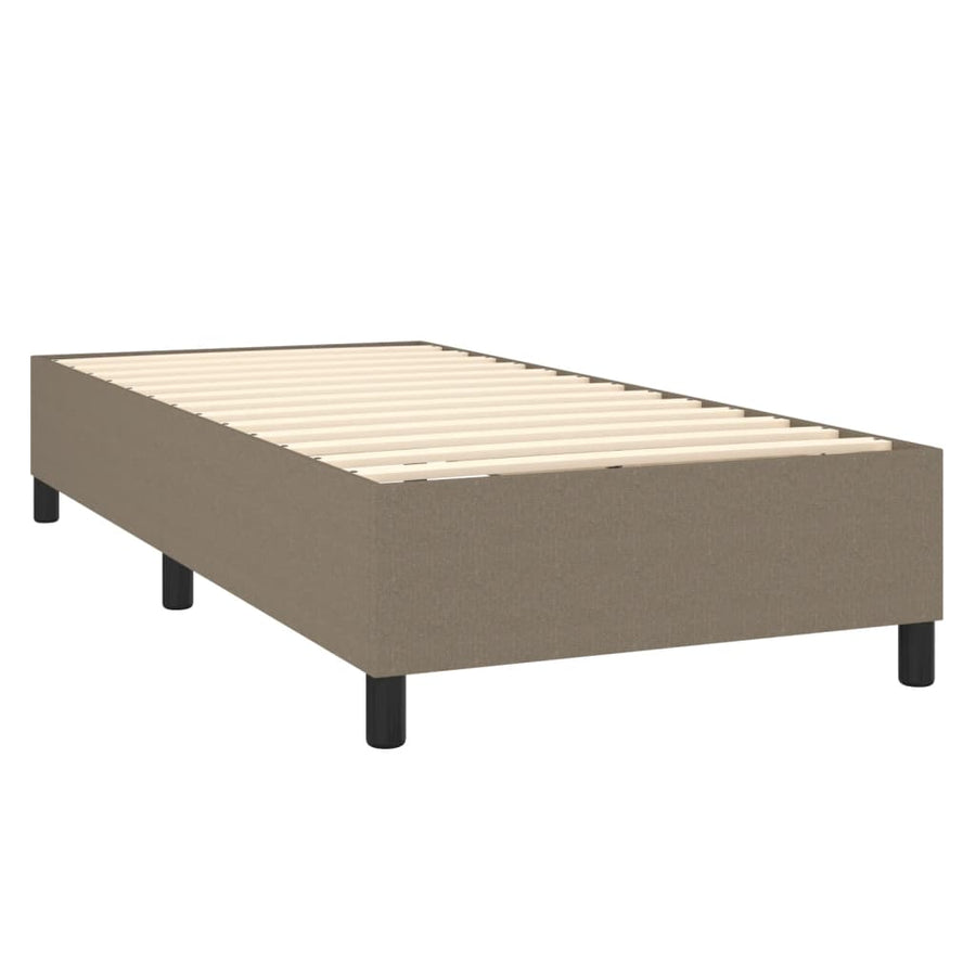 Boxspring Met Matras En Led Stof Taupe 100X200 Cm Taupe 100 x 200 cm Knopen