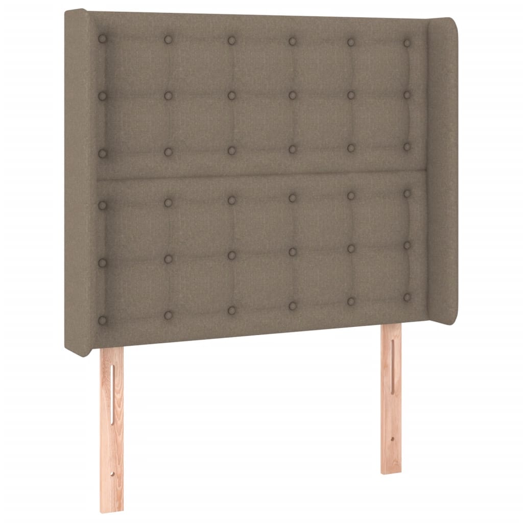 Boxspring Met Matras En Led Stof Taupe 100X200 Cm Taupe 100 x 200 cm Knopen