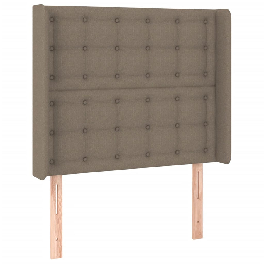 Boxspring Met Matras En Led Stof Taupe 100X200 Cm Taupe 100 x 200 cm Knopen