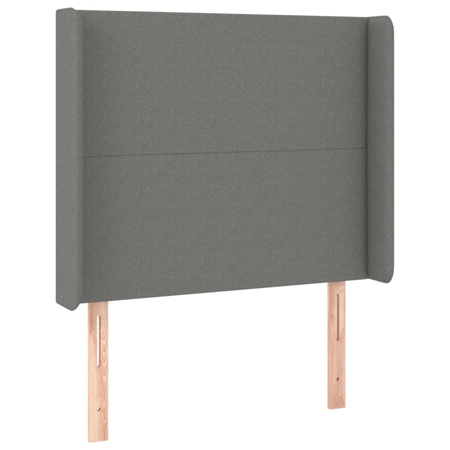 Boxspring Met Matras En Led Stof Donkergrijs 80 x 200 cm Effen ontwerp