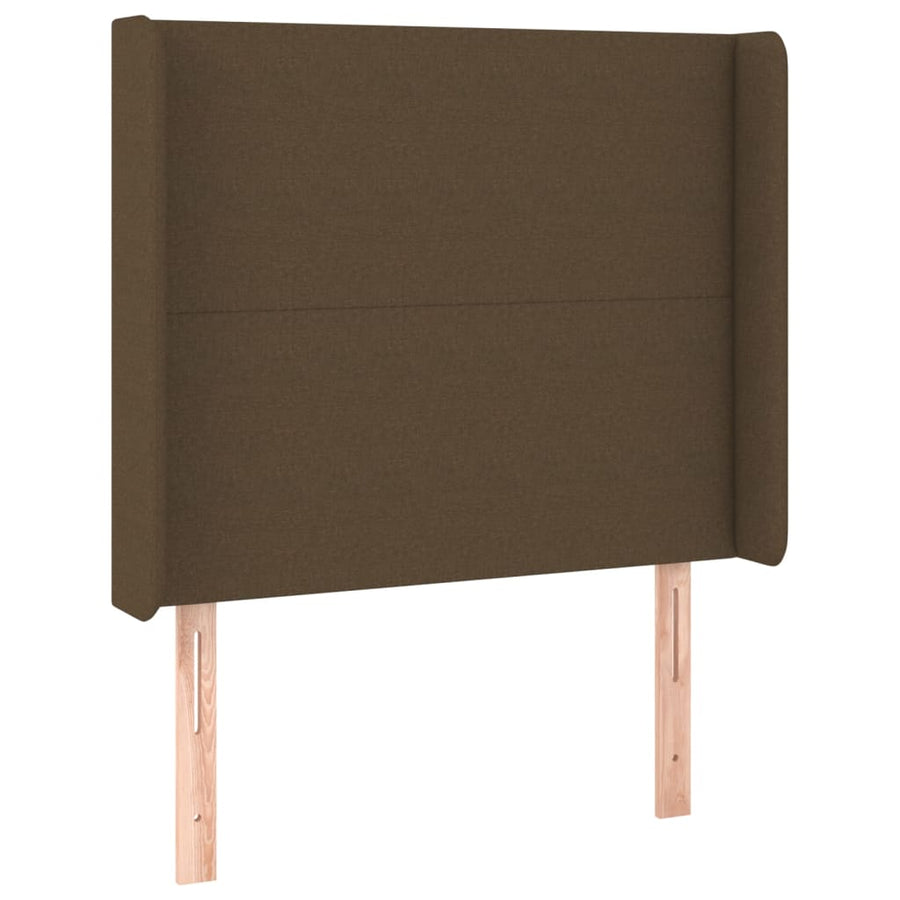 Boxspring Met Matras En Led Stof Donkerbruin 80 x 200 cm Effen ontwerp