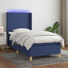 Boxspring Met Matras En Led Stof Blauw 90 x 190 cm Effen ontwerp