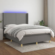Boxspring 140x200 cm met matras en LED donkergrijs