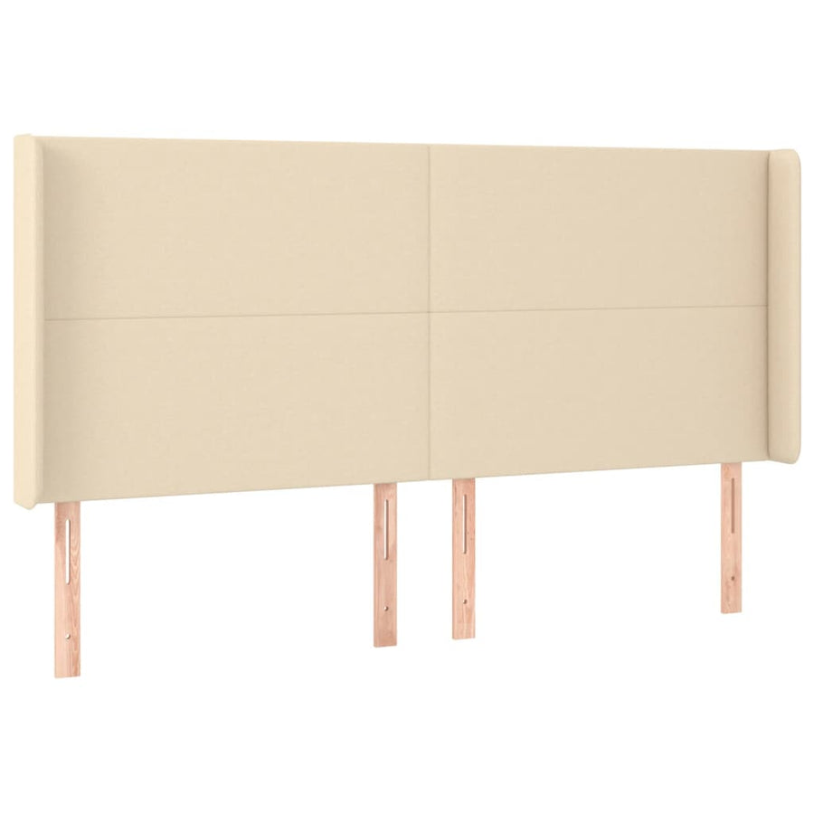 Boxspring Met Matras En Led Stof Kleurig Crème 160 x 200 cm Effen ontwerp